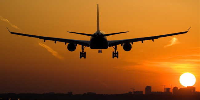 Airplane at Sunset