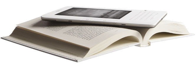 Amazon Kindle 2 on Book