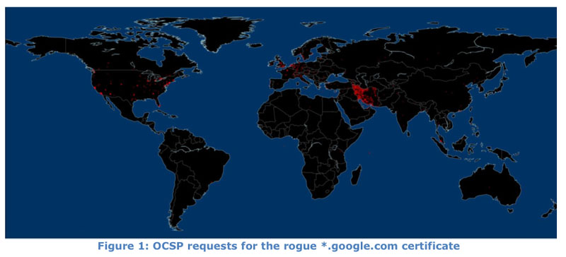 DigiNotar Google cert access map (FOX-IT)