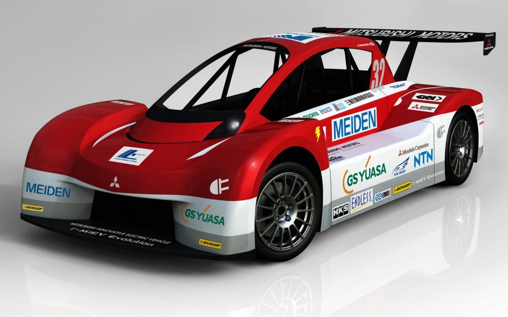 Mitsubishi i-MiEV Evolution racer front-three quarter view