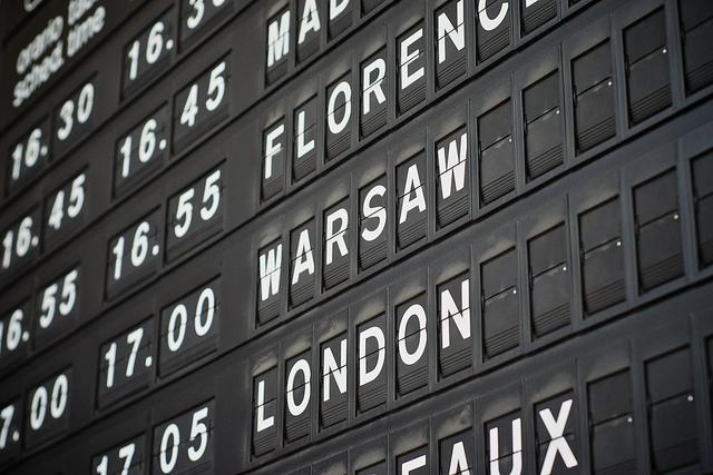 Flight Status Board at airport