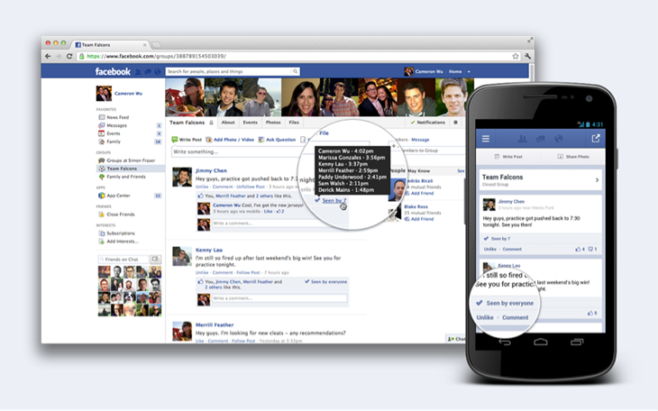 Facebook Groups reveal who sees posts