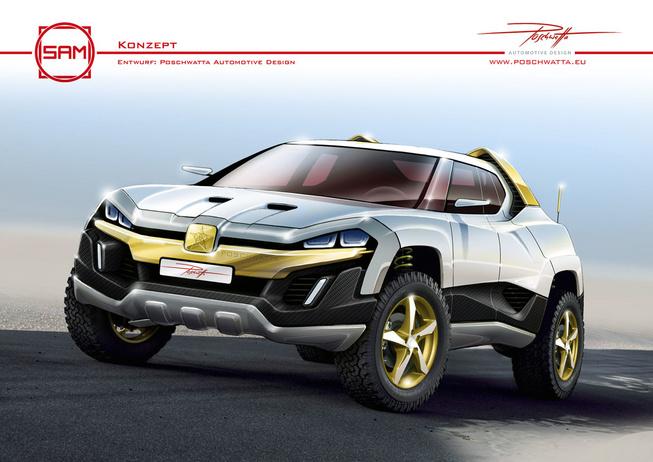 Dartz Naggel Dakar sketch front three-quarter view