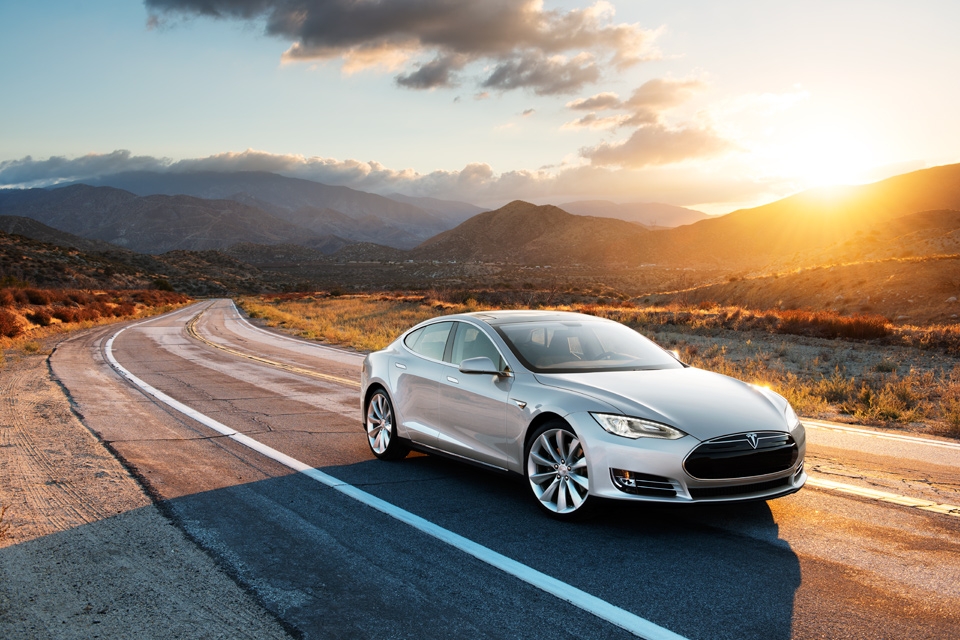 Tesla Model S Sunset