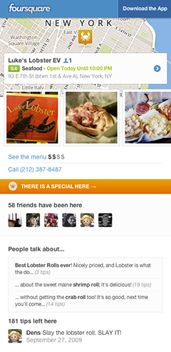 foursquare venue pages