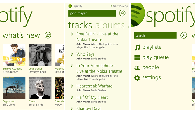 spotify windows 8 app