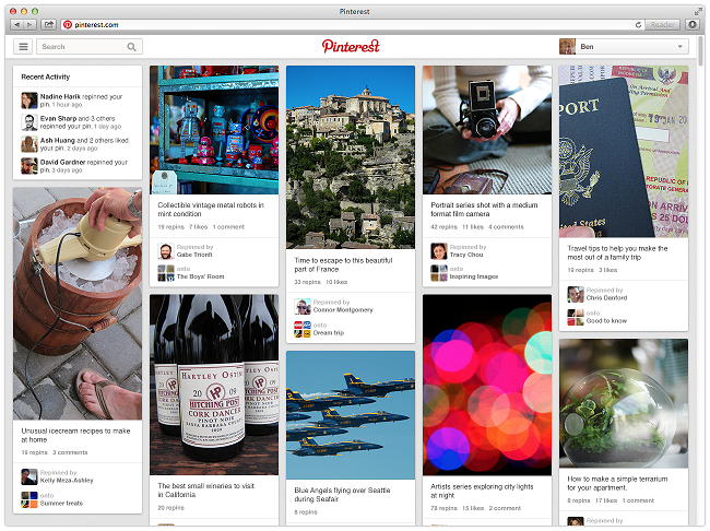 pinterest pins redesign