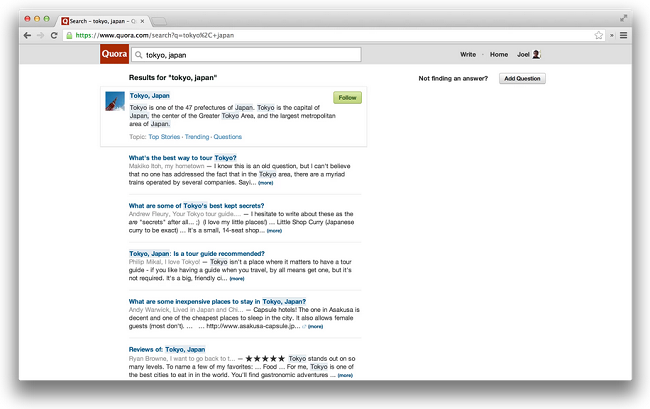 quora search results