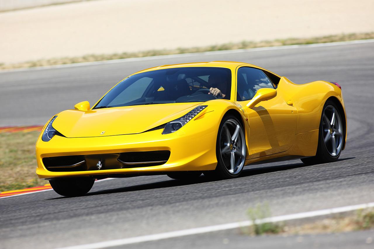 Ferrari 458 Italia yellow on track