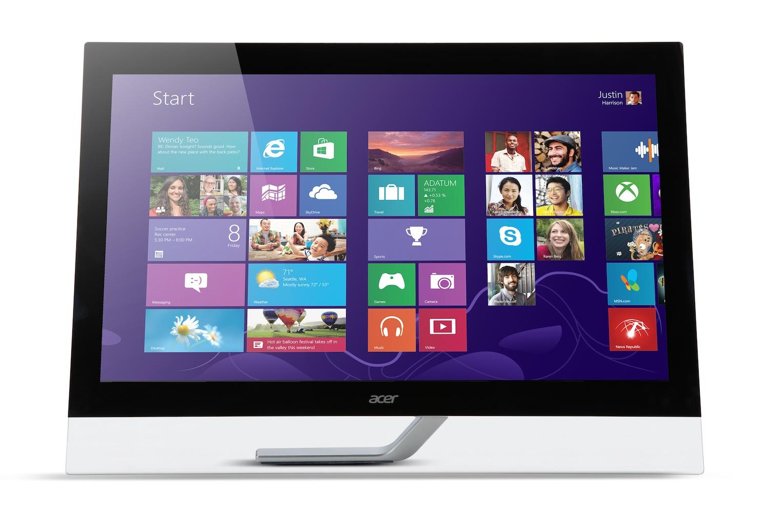 acer launches 3 new high res monitors gets touchy with 1 t272hul straight win8