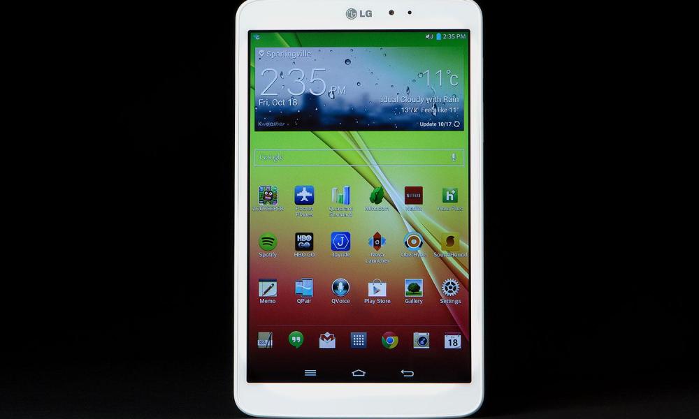 LG G Pad front home screen