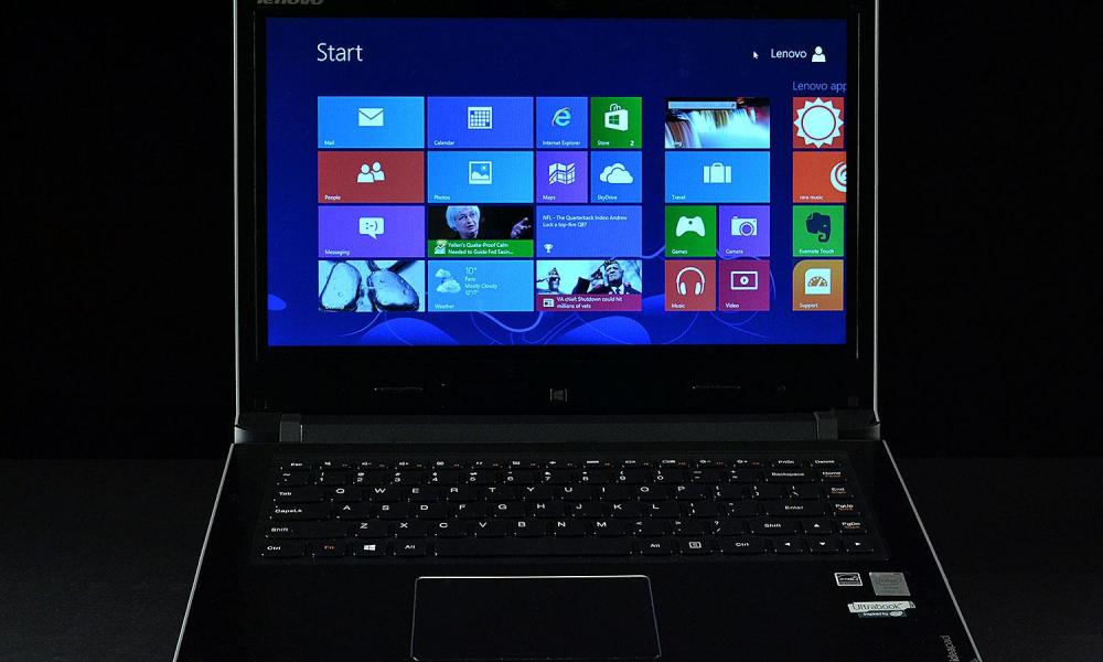 Lenovo Flex 14 front start screen