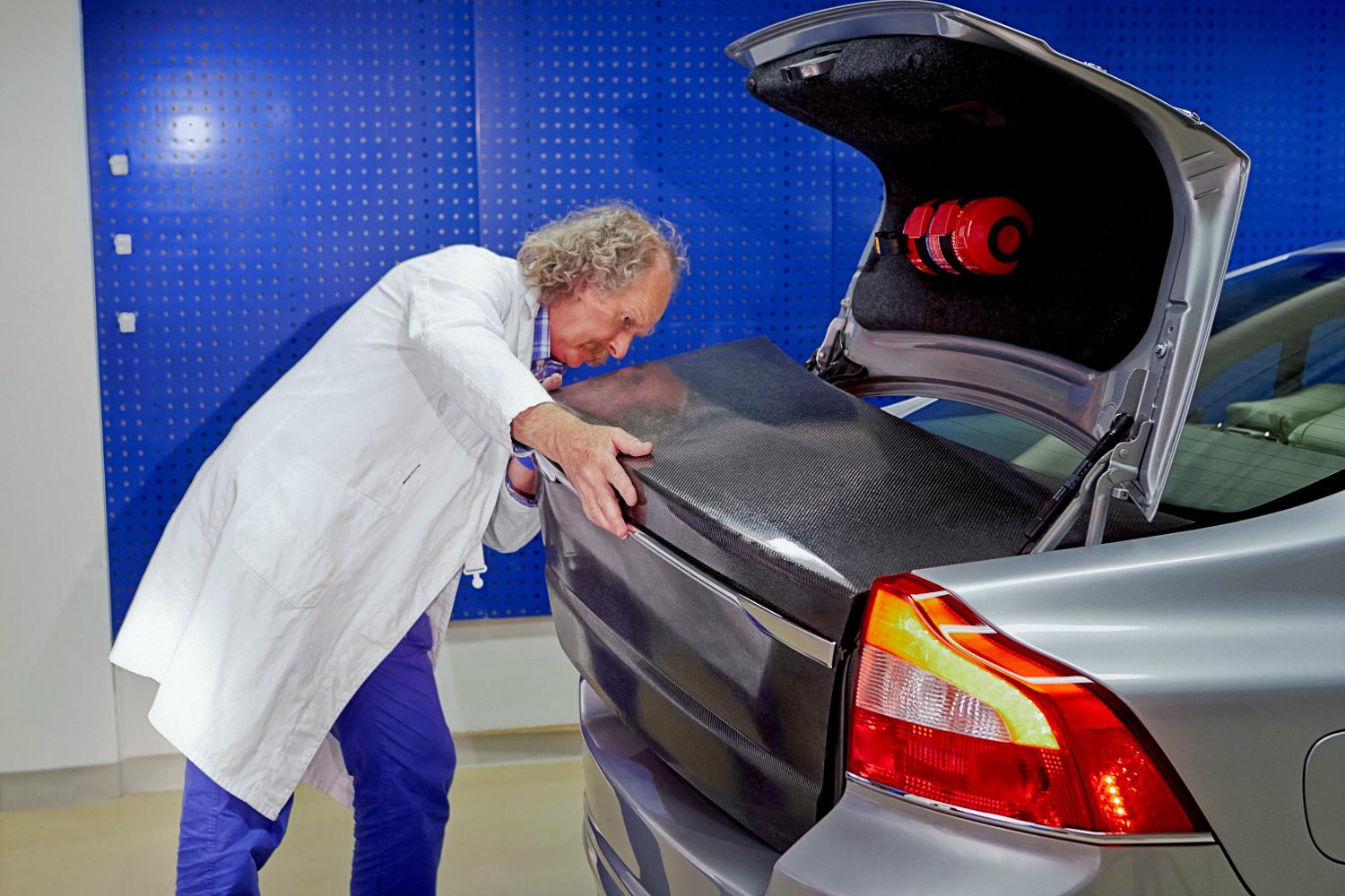 volvo breaks the mold develops carbon fiber body panels that are also batteries capacitor