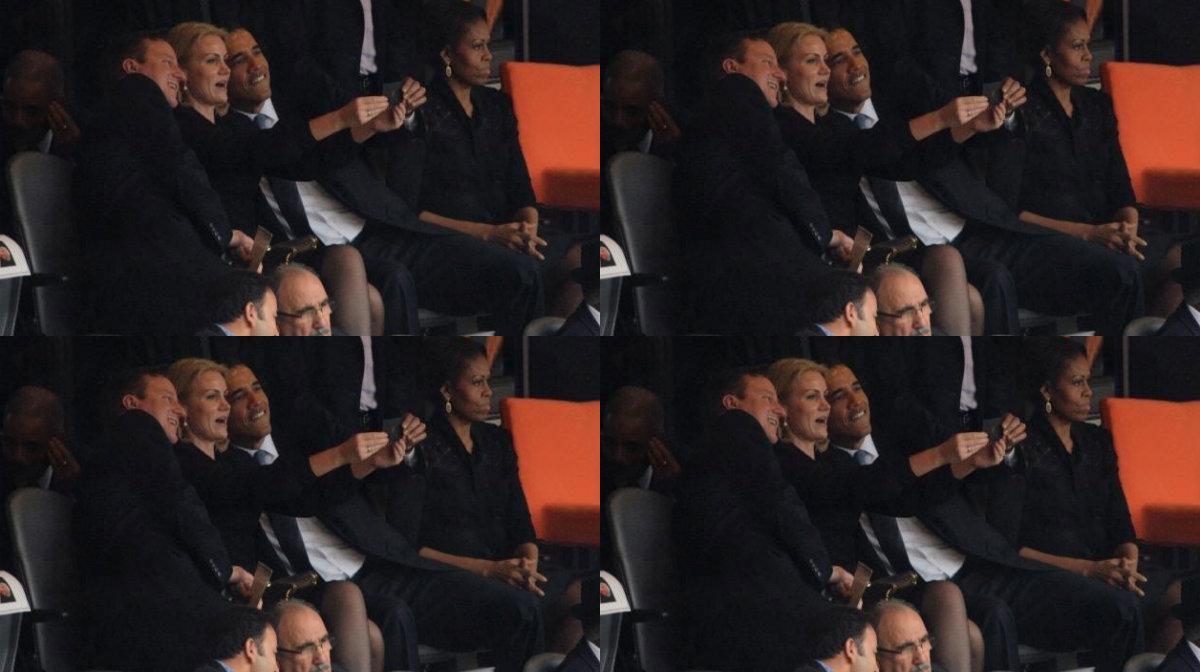 obama takes funeral selfie internet collapses like dying star collage