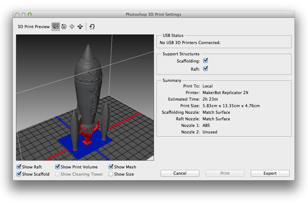 adobe updates creative cloud adds support 3d printing photoshop print preview2