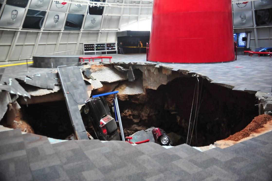 sinkhole swallows 8 cars national corvette museum dsc 1259