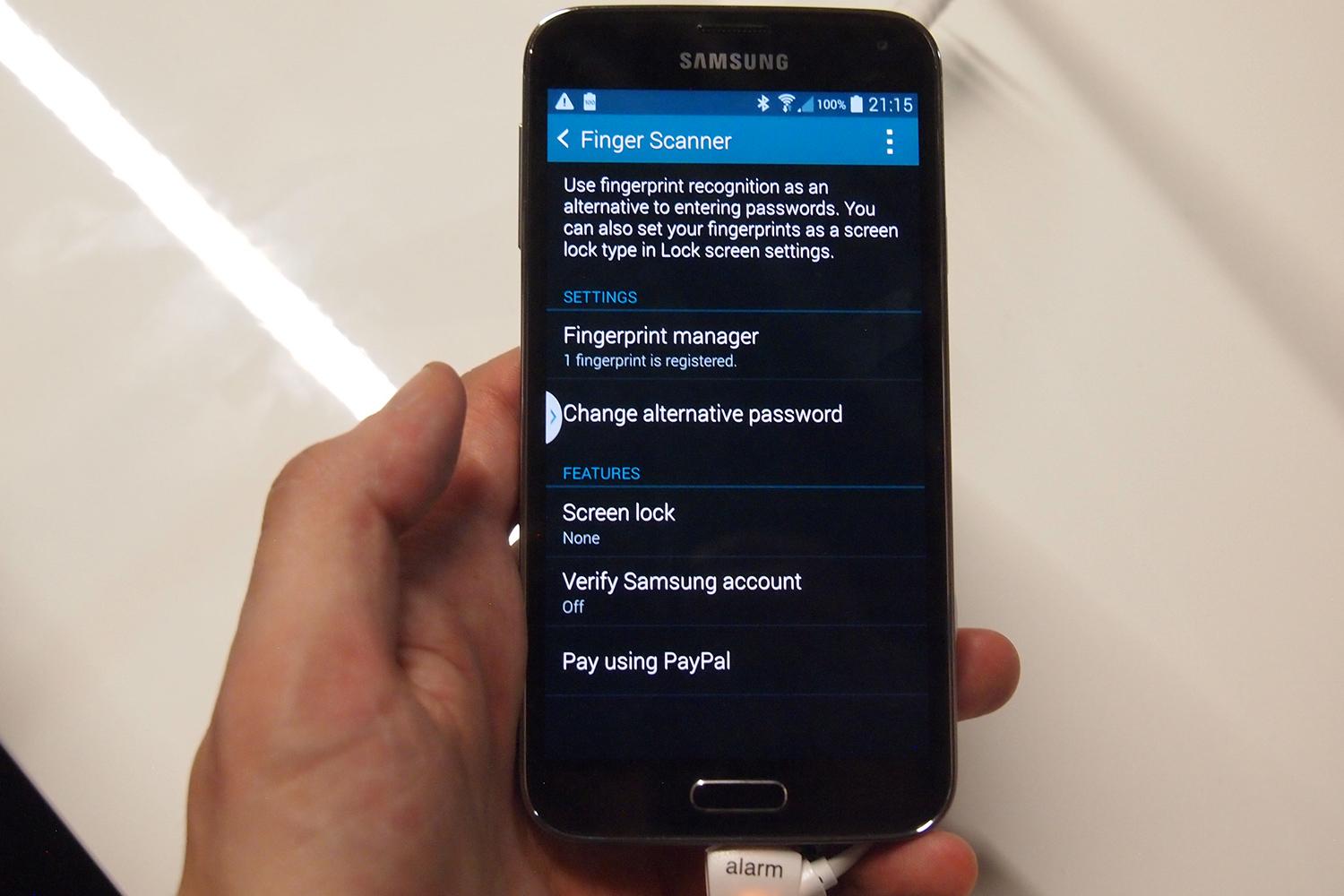 samsung looking expand biometric sensors low end smartphones galaxy s5 finger scanner