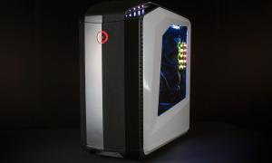 Origin Genesis gaming desktop review front face angle 2