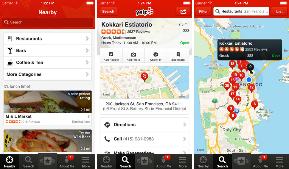 trustpilot review importance yelp app screens