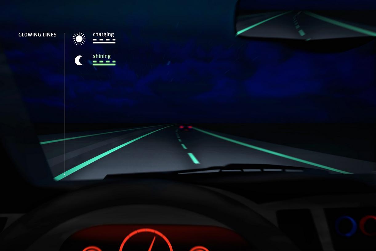 glow dark road testing runs problem rain glowing lines 1