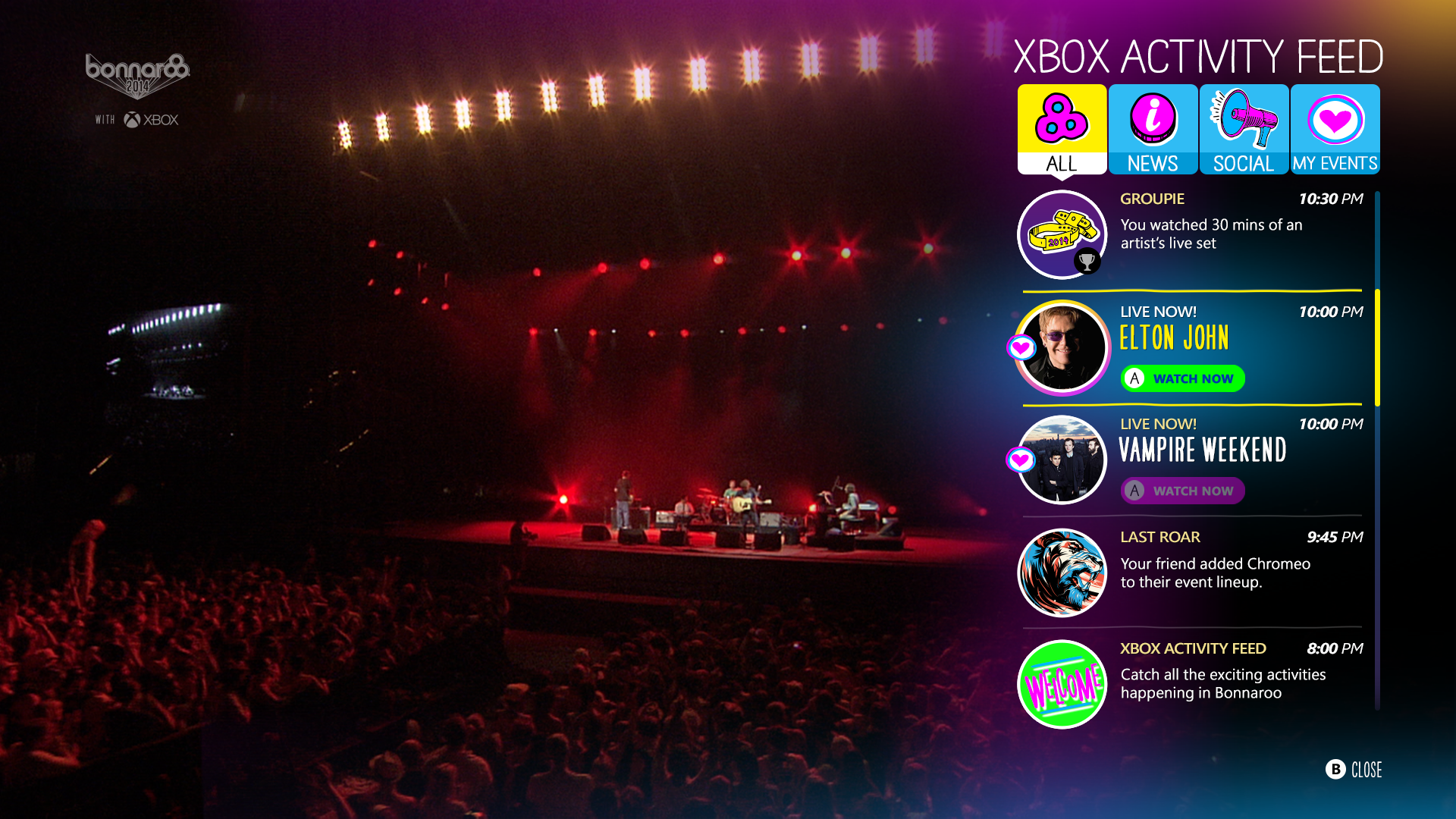 take musical staycation bonnaroo app xbox bonnaro activityfeed