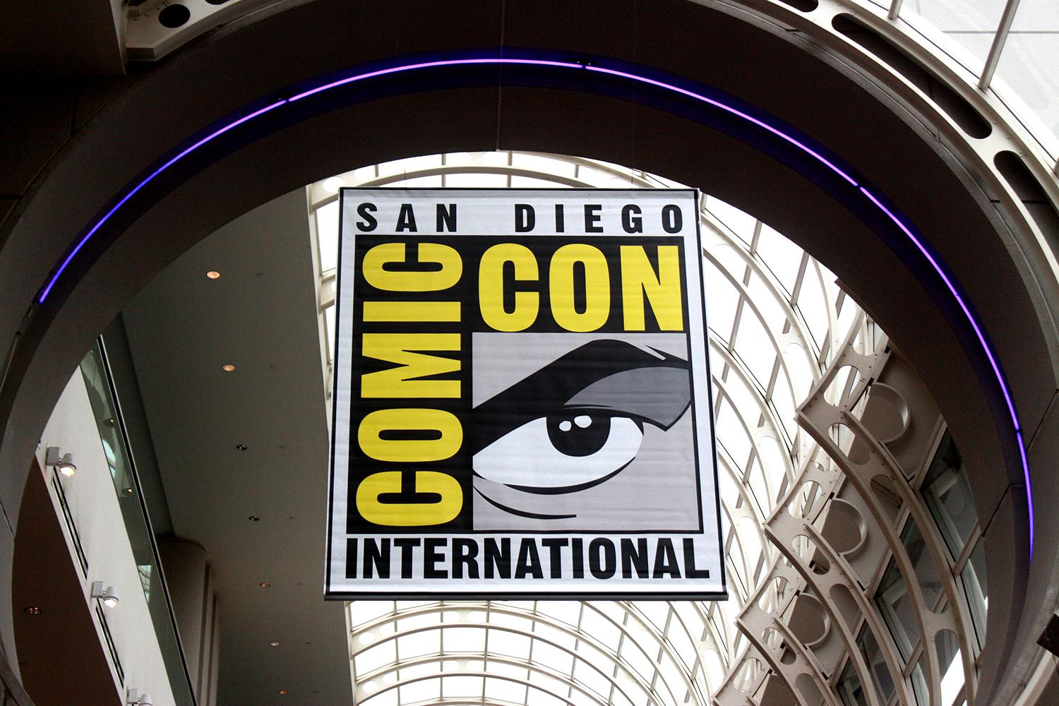 A banner for "San Diego Comic-Con."