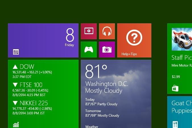 switch back start screen windows 10