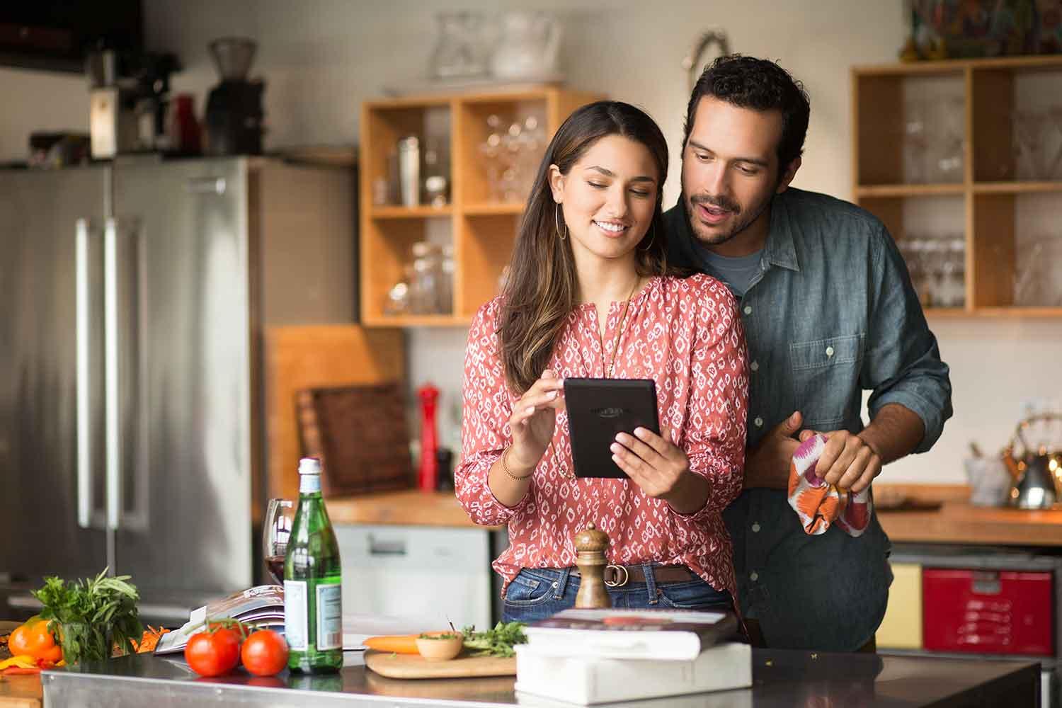 amazon fire tablet china couple kitchen