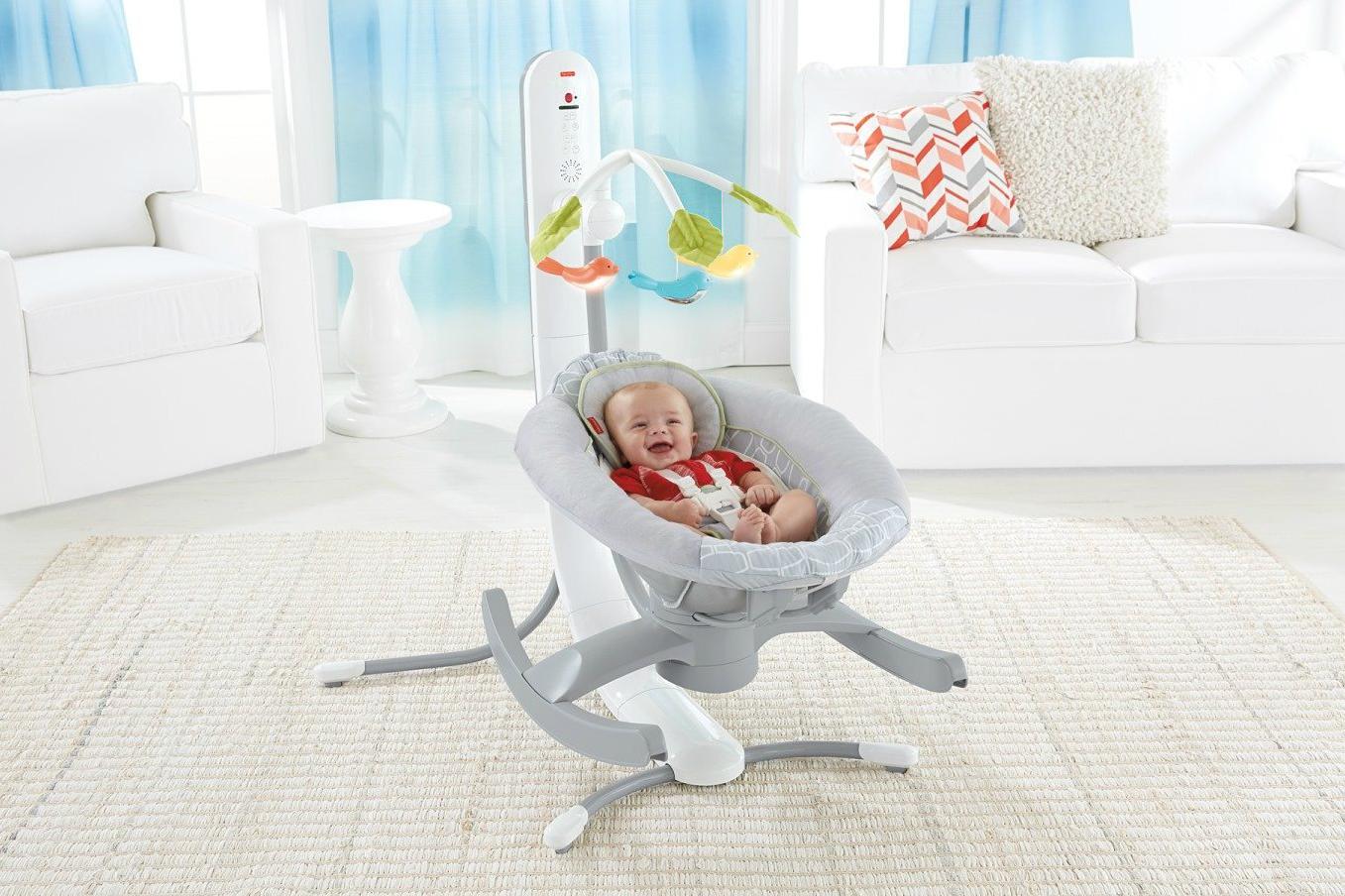 control the 4 in 1 smart connect cradle n swing with a smartphone baby rocker and