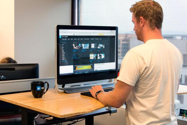 Jarvis Standing Bamboo Desk hero