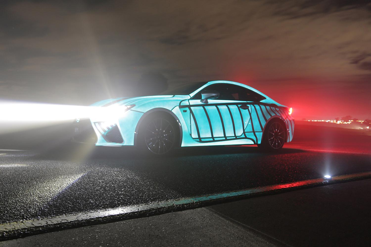 lexus rc f glowing heartbeat paint job pictures video techly lumilor coupe 2