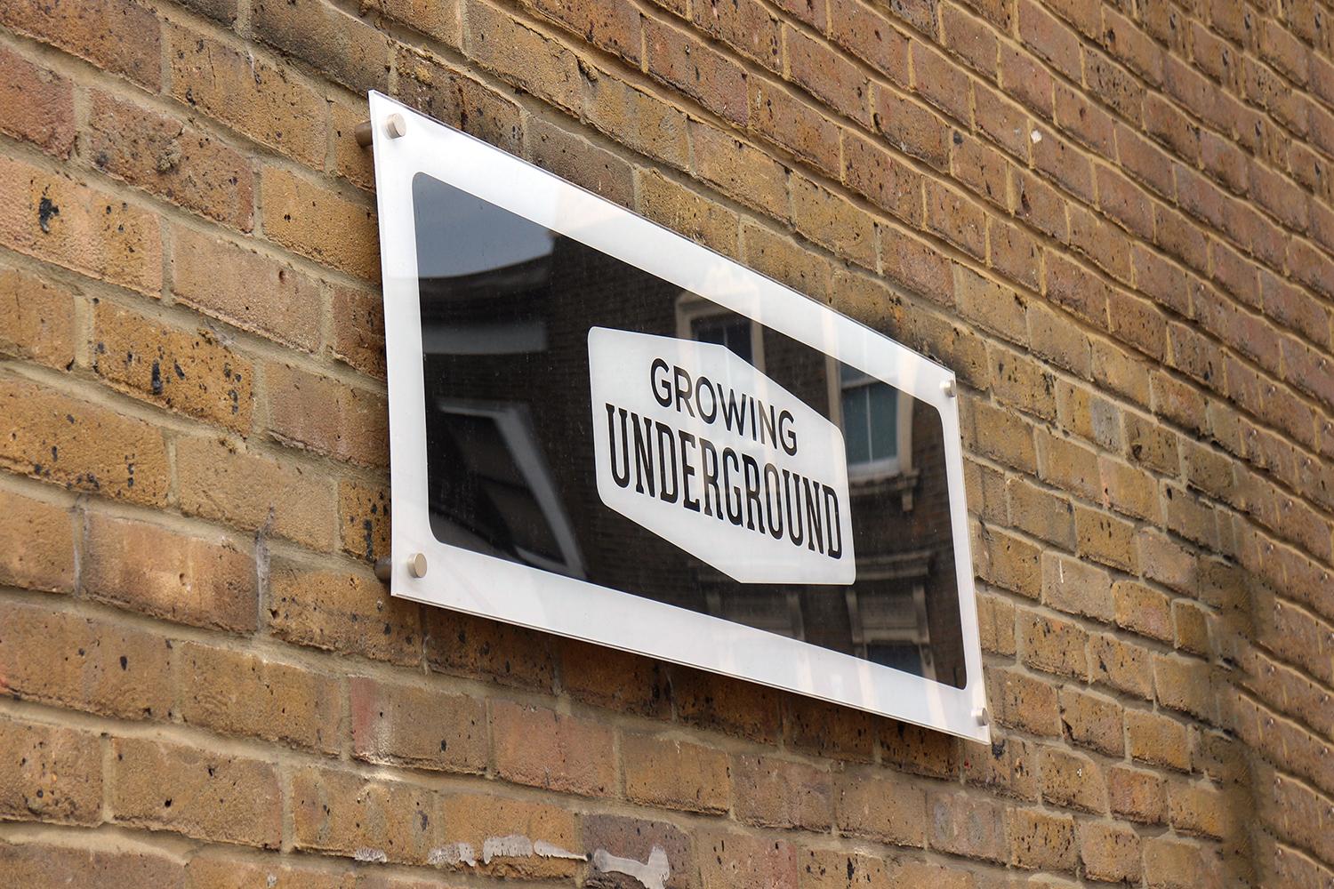 londons underground farm zero carbon food growing sign