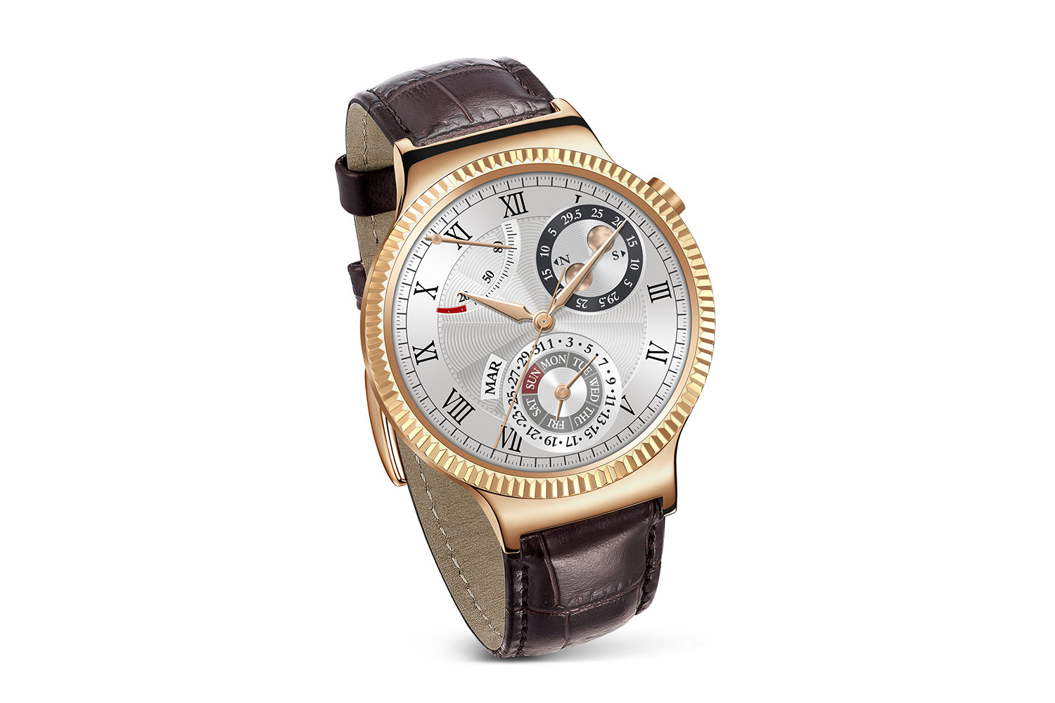 huawei watch news gold leather tilt