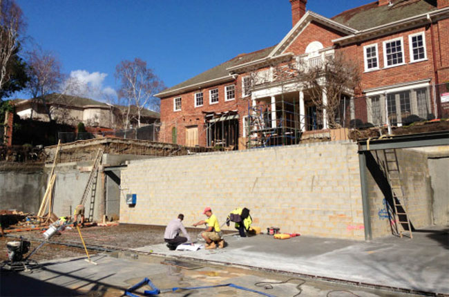 mansions garage is basically an underground batcave molecule case study house for a superhero basement excavation 02 510x337