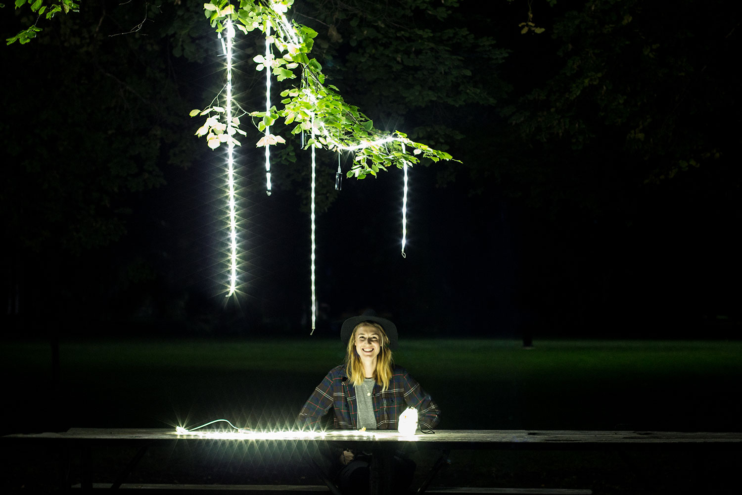 the luminoodle is a portable led light strip picnic