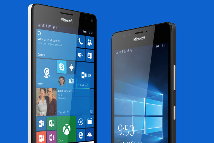 microsoft windows 10 mobile continuum apps support lumia 950 950xl front