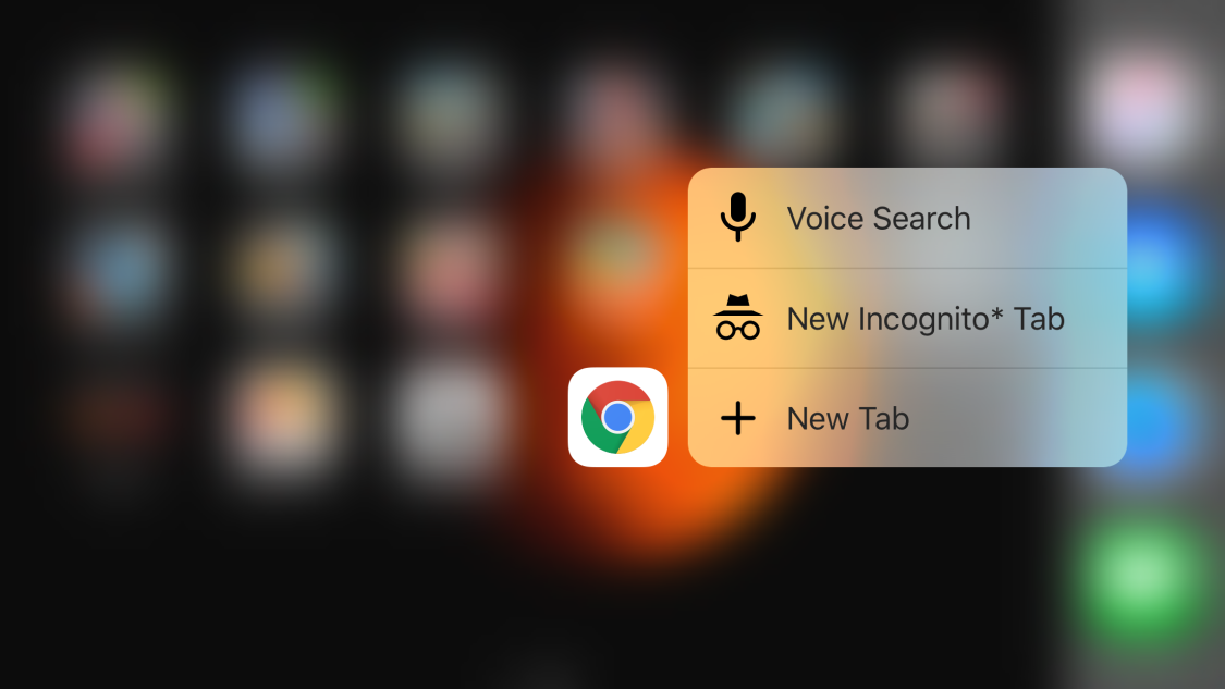 google chrome beta ios 3d touch on force