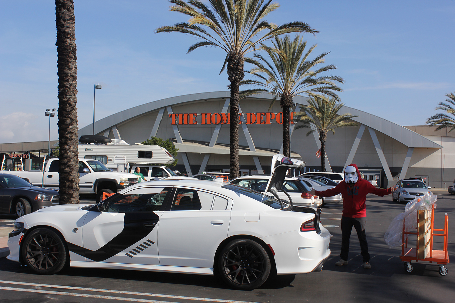 stormtroopers day off putting the galaxy on hold to enjoy dodges charger srt hellcat dodge stormtrooper 0789