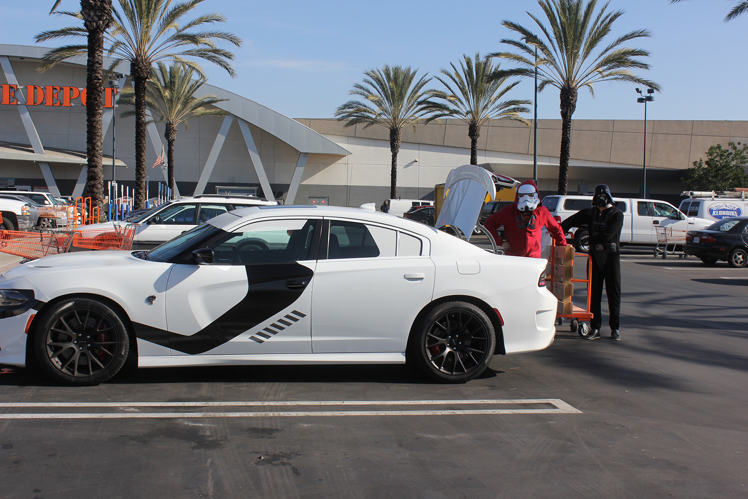 stormtroopers day off putting the galaxy on hold to enjoy dodges charger srt hellcat dodge stormtrooper 0796