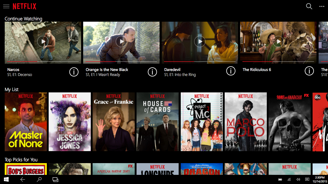 netflix goes universal new windows 10 app pasted image 0