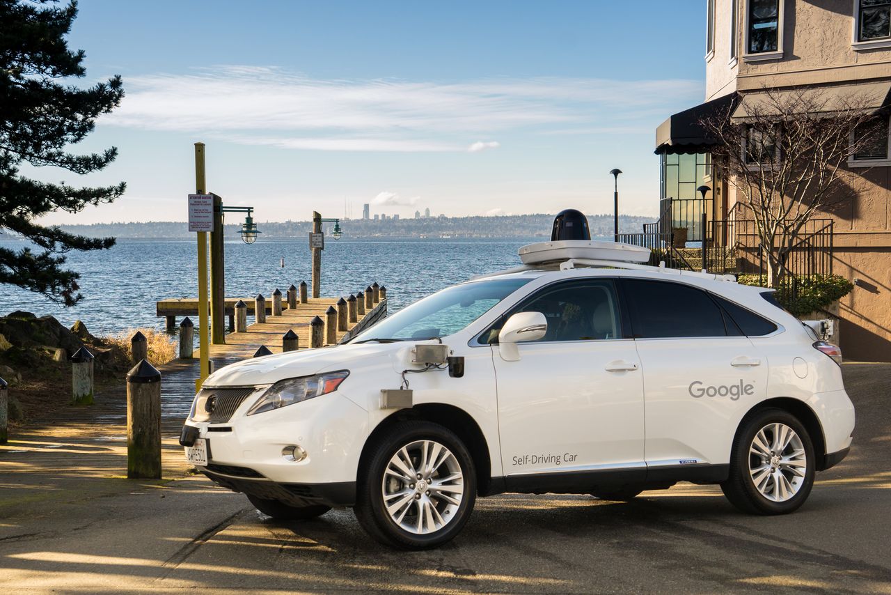 Google self-driving Lexus RX 450h in Kirkland, Washington