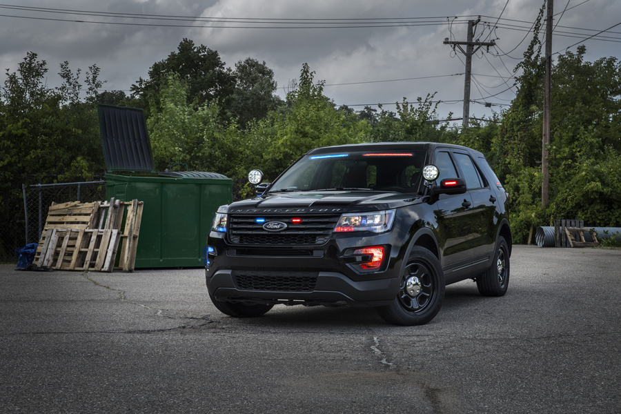 ford police suv integrated lights to launch new factory  no profile front visor light on pol