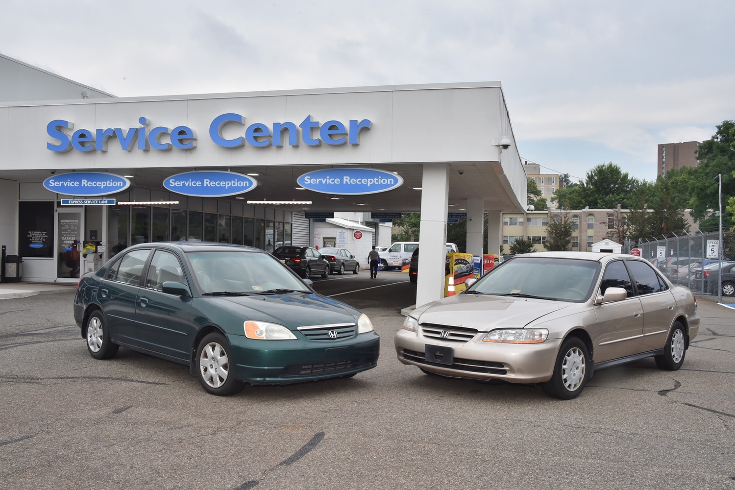 2002 Honda Civic (left) and 2001 Honda Accord (right)