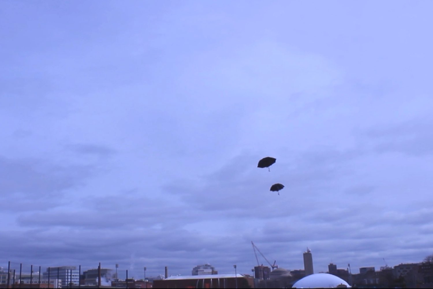 umbrella drones flying outdoor