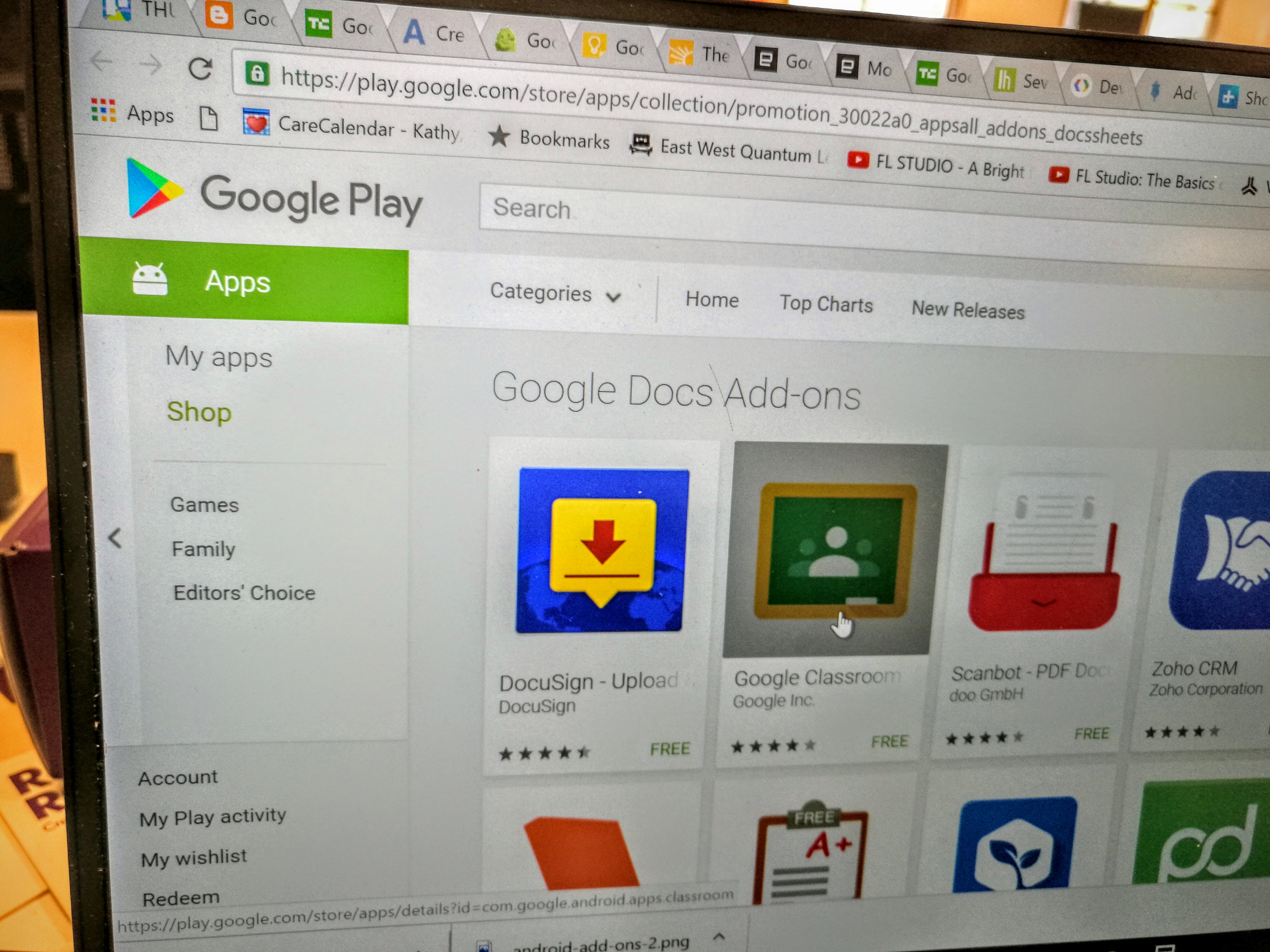 google docs add ons android dav