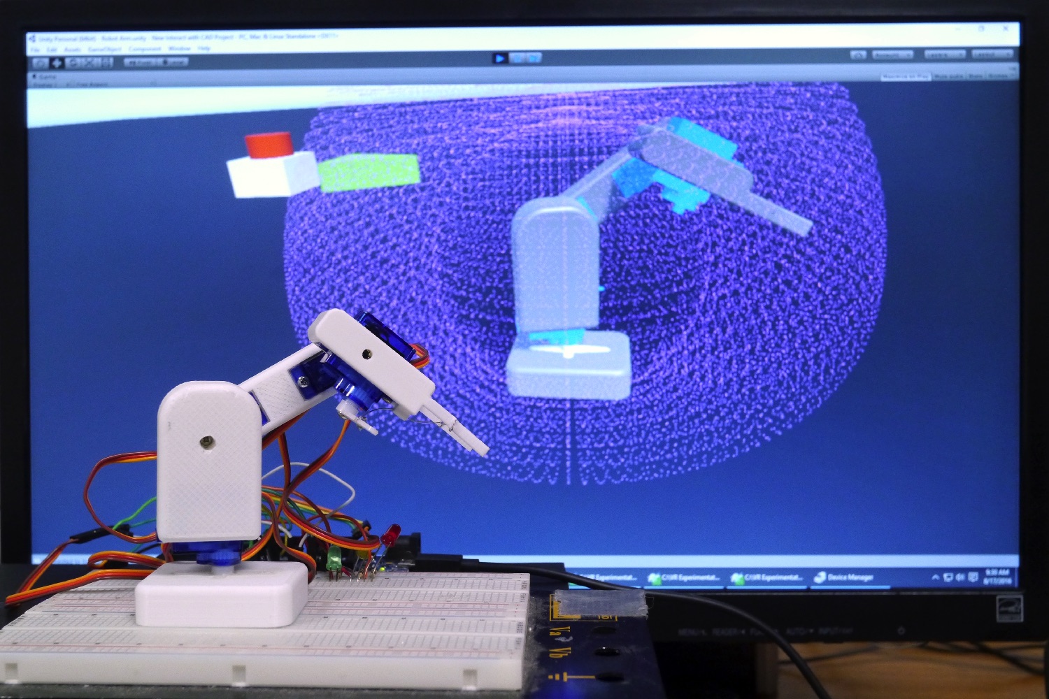 virtual reality robot arm and point cloud 2