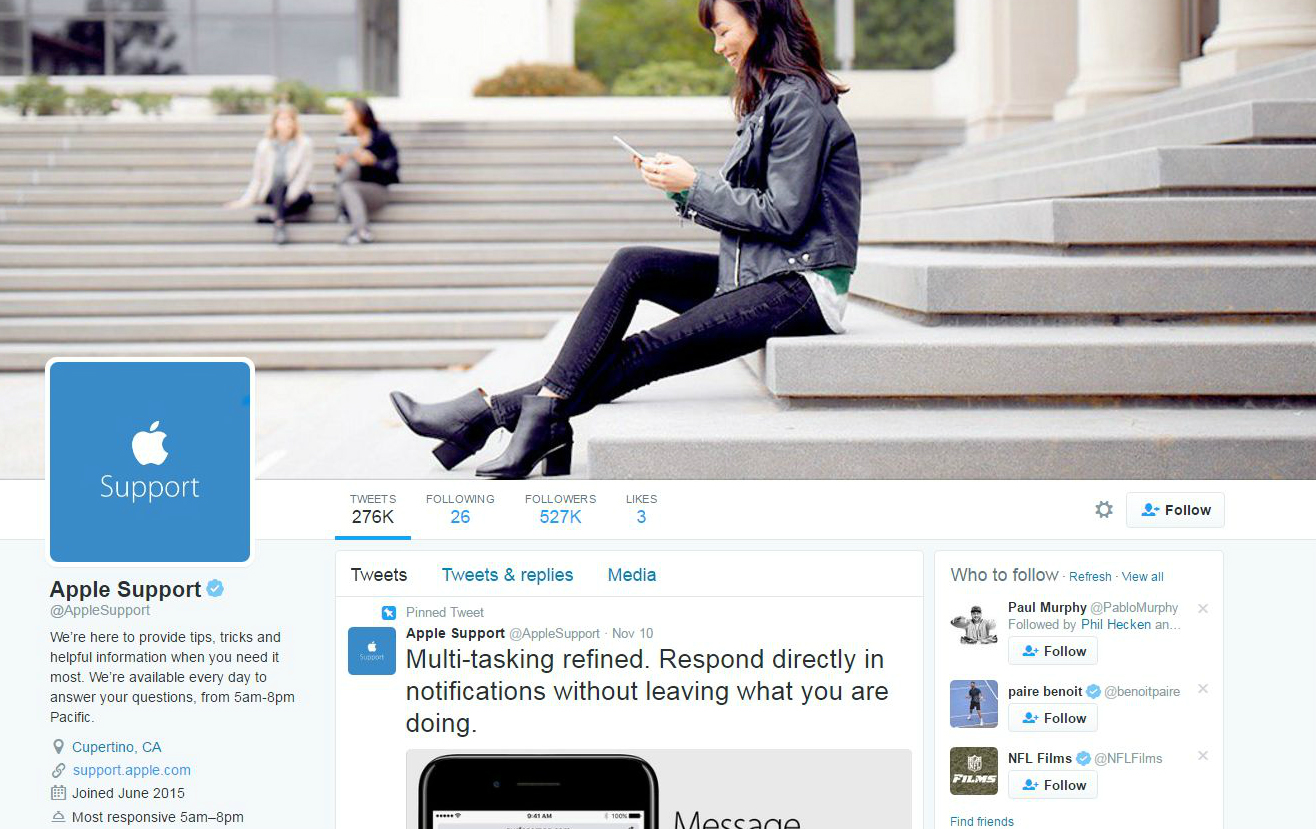 apple wins twitter support award 2