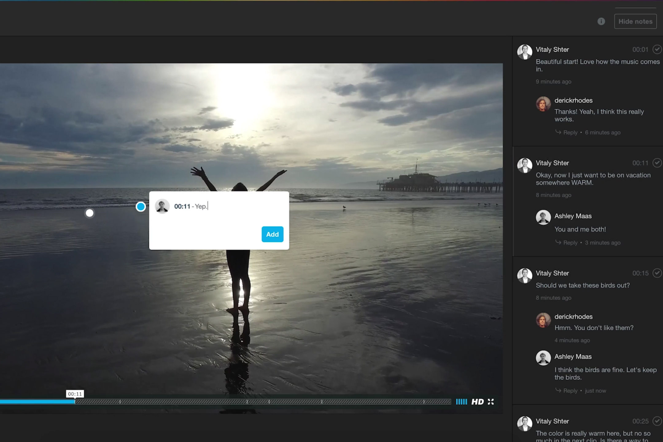 vimeo video review features