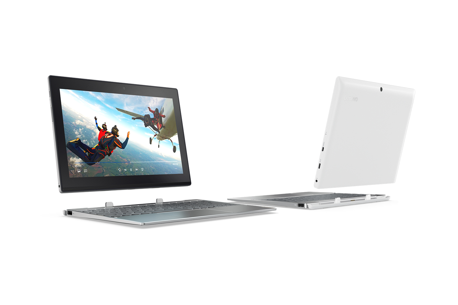 lenovo mwc refresh yoga miix flex tab4 320 windows detachable in platinum silver and snow white