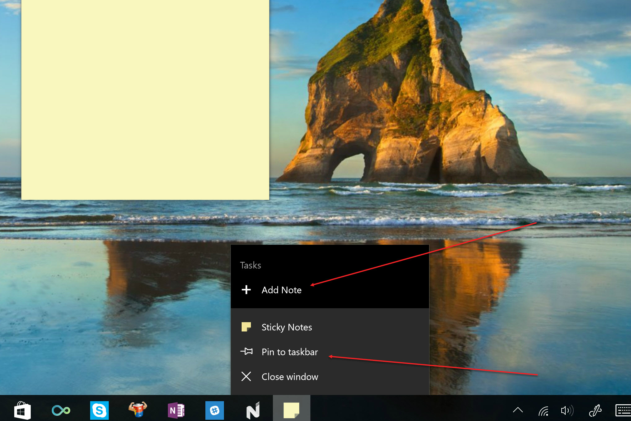 windows 10 sticky notes app adds jump list support refresh